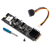 Dual Port 10Gbps Type-E USB 3.1 Front Panel Socket to NVME M-Key M.2 Express Card Adapter for Motherboard, RIITOP Type-E to NVMe Adapter 10Gbps