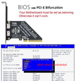 PCIe 4.0 x8 128Gbps to OCuLink SFF-8612 SFF-8611 Adapter External Graphics Card for GPU Dock, eGPU, NVMe SSD (PCIe Bifurcation needed!)