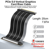 PCIE 5.0 x16 Riser Cable 200mm 128GB/s Vertical Graphic Card/GPU Mount Flexible Right Angle, Usable with PCIe 4.0 & RX 9070/ RTX5090,RTX 4090/5070/5080/5090RX 9070XT/7900XT, 20cm (Total Length: 25cm)
