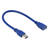 RIITOP Short USB 3.0 Extension Cable Type A Male to Female Blue 1 Foot (2-Pack) [U3CEX-BL-1FT-2]
