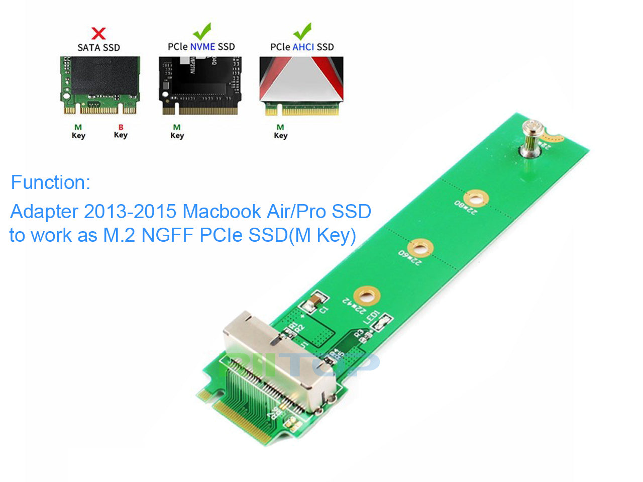 M.2 NGFF PCI E to 16 12 Pin Adapter for Apple MacBook Air 2013 2014 2015 A1465 A1466 SSD