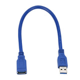 RIITOP Short USB 3.0 Extension Cable Type A Male to Female Blue 1 Foot (2-Pack) [U3CEX-BL-1FT-2]