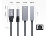 USB C Network Adapter Card 1000M, RIITOP USB 3.1 Type C to Gigabit Ethernet NIC Network Adapter 10/100/1000Mbps in Grey Aluminum Design
