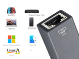 USB Network Adapter 10/100/1000Mbps in Grey Aluminum Design, RIITOP USB 3.0 to 1000M Gigabit Netowrk Card