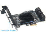 PCIe SATA Card 8 Port, RIITOP PCI-e Express x1 SATA3 Expansion Controller Card Adapter, SATA iii 6Gbps, Come with Low Profile Bracket and SATA Cables