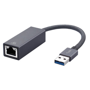 USB Network Adapter 10/100/1000Mbps in Grey Aluminum Design, RIITOP USB 3.0 to 1000M Gigabit Netowrk Card