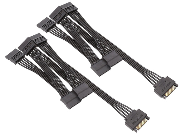 Power Splitter Cable 2Pack, RIITOP SATA 15pin 1 5 Pow