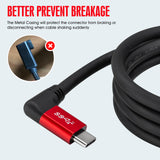USB C to C Cable 100W PD Charging [10FT], RIITOP USB 3.1 Type-C Cable Angled with E-Marker, Support 100W PD Charging, 10Gbps Data Transfer, 4K Video Output, Compatible with Oculus Quest 2, USB-C Monitor Display