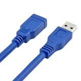 RIITOP Short USB 3.0 Extension Cable Type A Male to Female Blue 1 Foot (2-Pack) [U3CEX-BL-1FT-2]