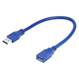 RIITOP Short USB 3.0 Extension Cable Type A Male to Female Blue 1 Foot (2-Pack) [U3CEX-BL-1FT-2]