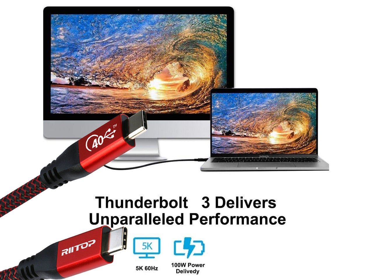 RIITOP Cavo di prolunga USB di tipo C con interruttore di accensione e spegnimento [1 piedi], USB 3.1 tipo C maschio a femmina prolunga con interruttore on/off, supporto video/dati/ricarica PD