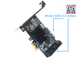 PCIe SATA Card 8 Port, RIITOP PCI-e Express x1 SATA3 Expansion Controller Card Adapter, SATA iii 6Gbps, Come with Low Profile Bracket and SATA Cables