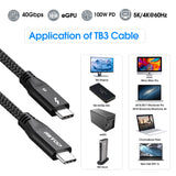 RIITOP Thunderbolt 3 Cable Cord 40Gbps TB3 Supports 100W (20V, 5A) Charging, 3.3ft 1m, USB C Compatible Thunderbolt 3 Certified