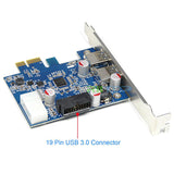 PCI-e Express USB 3.0 Converter Adapter Card + 5.25 inch USB 3.0 Hub Front Panel (Set )