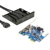 PCI-E to USB3.0 Card + 3.5inch 2Ports USB 3.0 HUB Front Panel (Set)