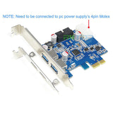 PCI-e USB 3.0 Adapter Card with 19Pin +3.5inch 4Ports USB3.0 Front Panel (Set)