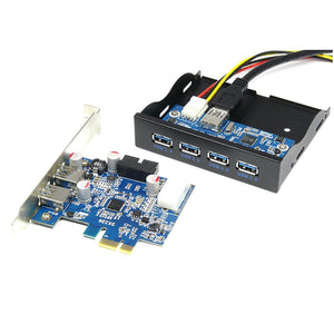 PCI-e USB 3.0 Adapter Card with 19Pin +3.5inch 4Ports USB3.0 Front Panel (Set)