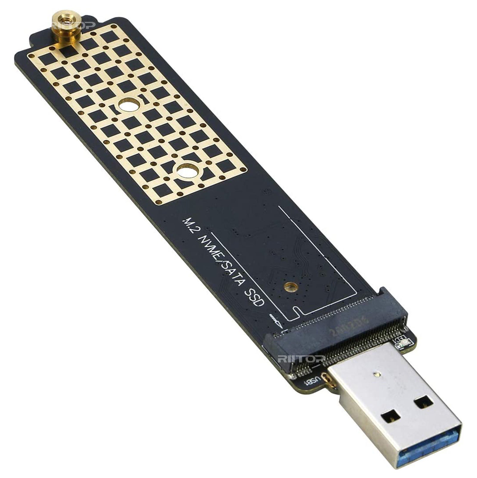 M.2 to USB Adapter, RIITOP M.2 NVMe & NGFF SSD to USB Reader Converter