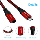 USB C Extension Cable Short 7.8 inch (2Pack), RIITOP USB C Male to Female Extender Cable Cord Gen2 10Gbps, Nylon Braided, for Nintendo Switch, MacBook Pro