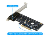 RIITOP M.2 Nvme SSD to PCI-e x4 Adapter Card Converter Support M.2 NGFF PCI-e Channel SSD NVMe Type 2280/2260/2242mm [M2TPCE4X]