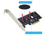 RIITOP M.2 Nvme SSD to PCI-e x4 Adapter Card Converter Support M.2 NGFF PCI-e Channel SSD NVMe Type 2280/2260/2242mm [M2TPCE4X]