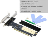 NVMe to PCIe Adapter x16, RIITOP M.2 NVMe SSD to PCI-e 3.0 x16 Adapter Card with Heatsink Support M Key M.2 NVMe SSD 2230, 2242, 2260, 2280 mm
