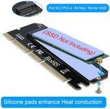 NVMe to PCIe Adapter, RIITOP M Key M.2 PCIe SSD to PCI-e x4/x8/x16 Converter Adapter Card with Heat Sink