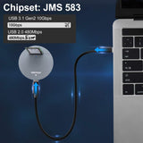 NVMe to USB Docking Station Adapter, RIITOP External NVMe SSD to USB Type C Reader Adapter for M.2 (M Key) NVMe SSD Drive