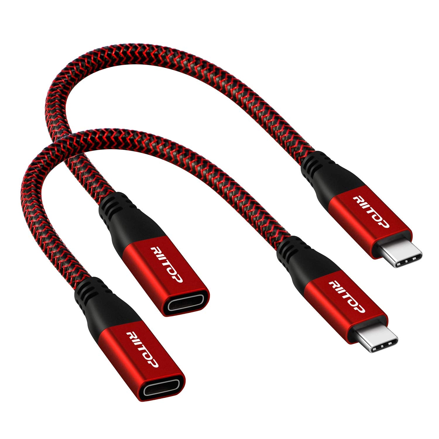 USB Extension Cable Short 7.8 inch (2Pack), RIITOP C Male to Fem