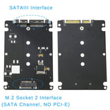 RIITOP M.2 NGFF (SATA) SSD to 2.5" SATA 3 22-Pin Converter Adapter Card with Case Enclosure 7mm thickness Plastic [23-020-001]