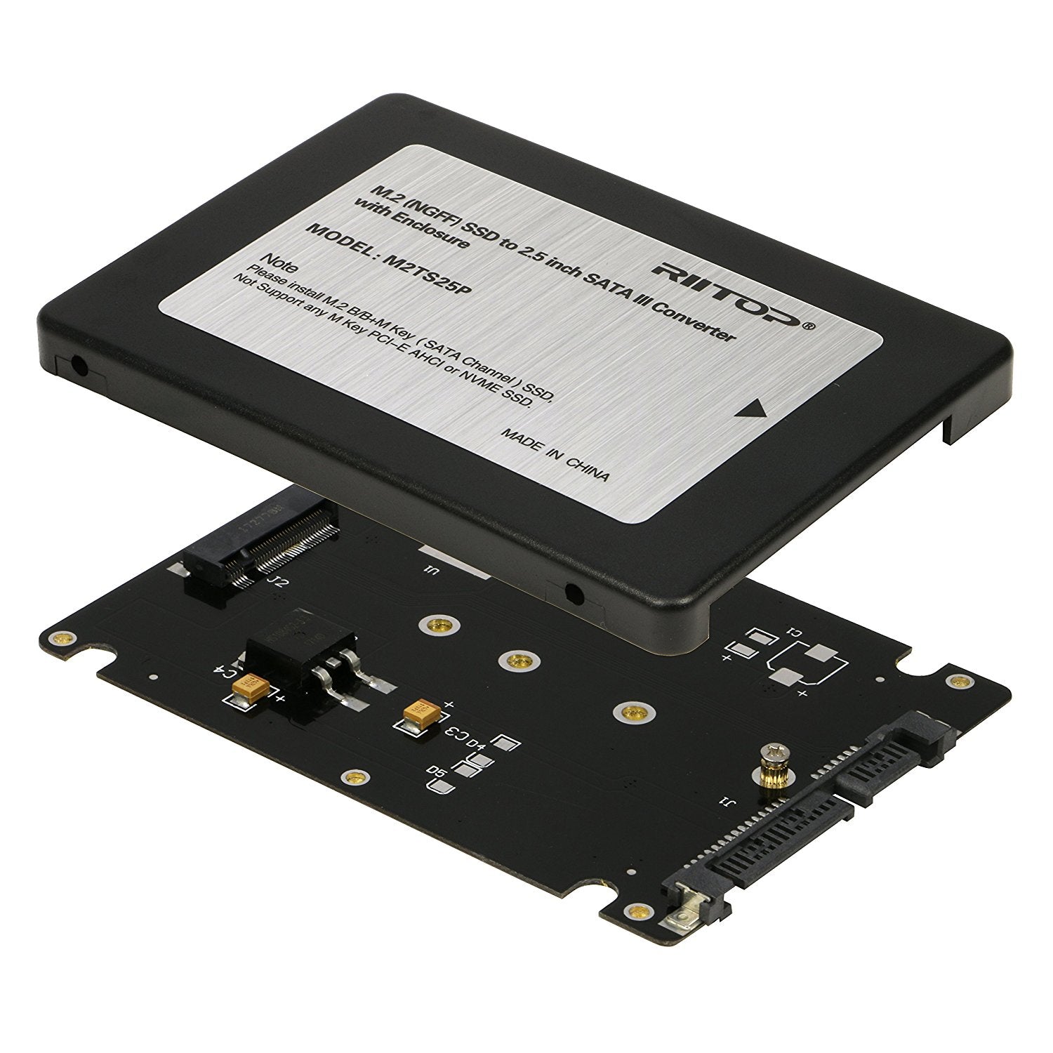 efectivo Arashigaoka distrito RIITOP M.2 NGFF (SATA) SSD to 2.5" SATA 3 22-Pin Converter Adapter Car