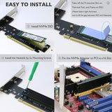 NVMe to PCIe Adapter x16, RIITOP M.2 NVMe SSD to PCI-e 3.0 x16 Adapter Card with Heatsink Support M Key M.2 NVMe SSD 2230, 2242, 2260, 2280 mm