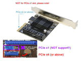 PCIe SATA Card 6 Ports, RIITOP PCI-e Express x4 to SATA 3.0 Expansion Controller Card Adapter with Low Profile Bracket