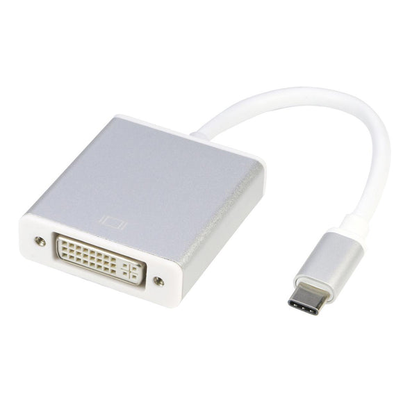 RIITOP USB C to DVI Adapter 3.1 Type C (male) to DVI (female) Cable Converter for 2017 MacBook Pro (Thunderbolt 3 Compatible) [CTDVI-SIL]