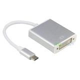 RIITOP USB C to DVI Adapter 3.1 Type C (male) to DVI (female) Cable Converter for 2017 MacBook Pro (Thunderbolt 3 Compatible) [CTDVI-SIL]