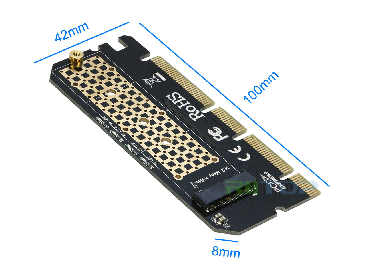 M2 NVME Adapter Card For 2230-2280 M.2 SSD M.2 M-Key Accelerator Card SSD  To PCIE4.0 M.2 To PCI-E4.0 Converter Support 1U Server