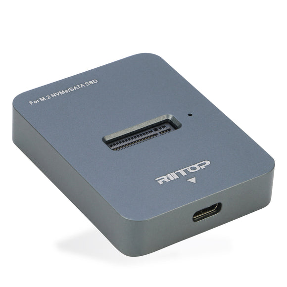 M.2 to USB Docking Station, RIITOP M.2 SSD to USB-C Reader Adapter for Both M.2 (M Key) NVMe SSD and (B+M Key) SATA-Based SSD