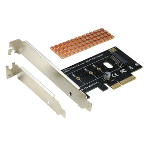 RIITOP PCI-e Nvme M.2 Adapter NVMe or AHCI M Key SSD to PCIe 3.0 x 4 Card (Support 2280,2260,2242) With Heatsink [M2TPCE4X&SR]