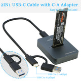 M.2 to USB Docking Station, RIITOP M.2 SSD to USB-C Reader Adapter for Both M.2 (M Key) NVMe SSD and (B+M Key) SATA-Based SSD