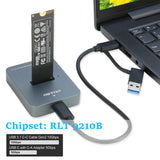 M.2 to USB Docking Station, RIITOP M.2 SSD to USB-C Reader Adapter for Both M.2 (M Key) NVMe SSD and (B+M Key) SATA-Based SSD
