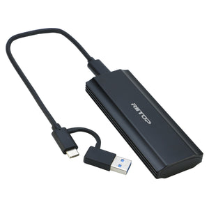 M.2 NVMe NGFF Enclosure, RIITOP NVMe to USB 3.2 Type-C Reader Case (10Gbps) for Both M.2 PCI-e (M Key) NVMe & (B+M Key) SATA-Based SSD Tool-Free
