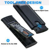 M.2 NVMe NGFF Enclosure, RIITOP NVMe to USB 3.2 Type-C Reader Case (10Gbps) for Both M.2 PCI-e (M Key) NVMe & (B+M Key) SATA-Based SSD Tool-Free