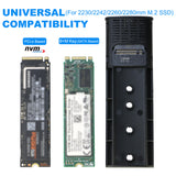 M.2 NVMe NGFF Enclosure, RIITOP NVMe to USB 3.2 Type-C Reader Case (10Gbps) for Both M.2 PCI-e (M Key) NVMe & (B+M Key) SATA-Based SSD Tool-Free