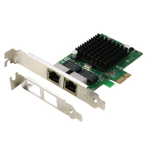 PCI-e to Dual Ethernet Card PCI Express to 2 Ports RJ45 Gigabit Ethernet Adapter Controller Card Intel 82575 Chipset with Low Profile Bracket [PCIE1000M-2P]