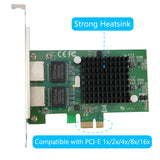 PCI-e to Dual Ethernet Card PCI Express to 2 Ports RJ45 Gigabit Ethernet Adapter Controller Card Intel 82575 Chipset with Low Profile Bracket [PCIE1000M-2P]