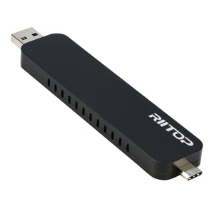RIITOP NVMe M.2 Enclosure NVMe SSD to USB 3.1 Type-C & Type-A Adapter for M.2 PCI-e (M Key) SSD (No Cable Need) [NVM2U3AC]