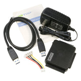 RIITOP USB 3.0 HDD Converter Adapter ALL-IN-1 IDE SATA to USB External Cable For 2.5 3.5" HDD 5.25inch CDROM OTC w/ Power Supply
