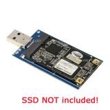 mSATA to USB 3.0 Enclosure Adapter for mSATA 50x30mm SSD( No cable Need) ASM1153E Chipset [MSTU3C-ZHI]