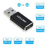 USB A to USB C Adapter, RIITOP USB 3.1 A Male to USB C Female GEN 2 Converter Double-Side 10Gbps Support Data Charging (Upgraded)