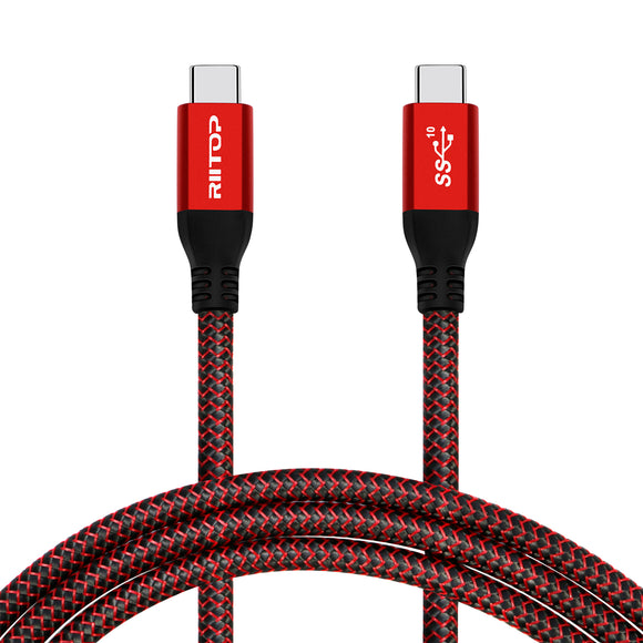 USB C to C Cable 100W (5FT), RIITOP USB 3.1 Type-C Gen2 Fast Charging Cable (20Gbps) with E-Marker for Power Delivery and 4K Video (Thunderbolt 3 Compatible) Braided Nylon
